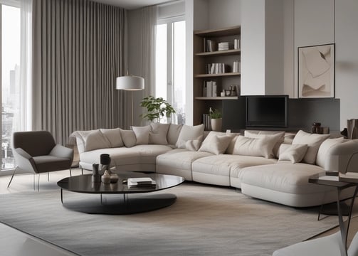 A row of hanging fabric curtains in various colors is illuminated by sunlight, casting shadows across their textured surfaces. The fabrics range from greens and browns to oranges and reds, creating a warm and earthy palette.