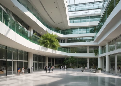 A person is typing on a MacBook Pro, viewing a website titled 'Personalize your portfolio.' The webpage displays three sections related to investing, each with different images and text. The laptop is on a grey table with a dark sofa and indoor plants in the background.