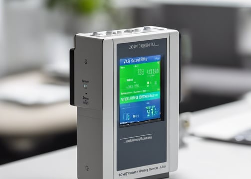 a blue handle on a white wall