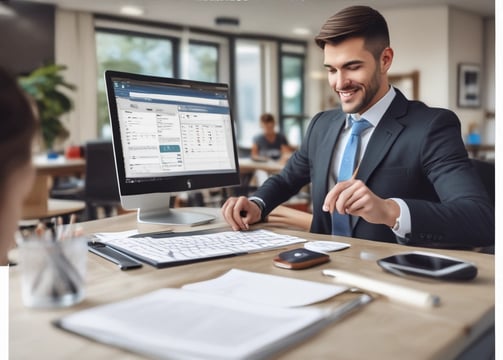 A computer screen displays a website with the text 'Where the world builds software' prominently featured. Below the text, there are fields for users to input their email address, along with additional descriptions about the platform and its capabilities. The website has a dark background with bright text, indicating a professional tech-based service.