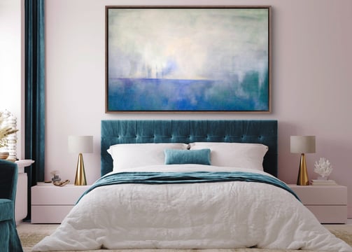 Bespoke painting by Lumai Studio for Parklane Limassol inspired by Mediterranean light and mineral t