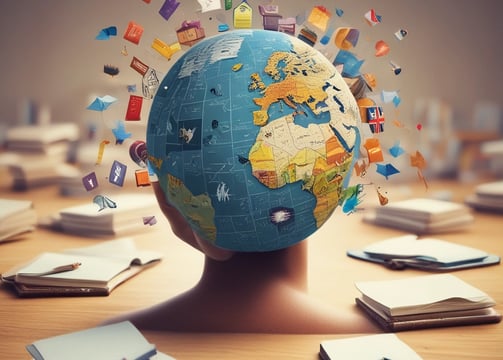 A 3D illustration featuring a web browser interface with the word SEO, various charts and graphs, a pie chart, and a rocket launching from the top of the window. The background is dark with scattered white dots, resembling a starry sky.