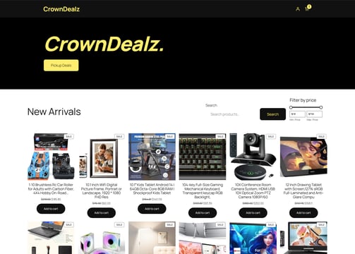 basic web design, great for selling lots of products