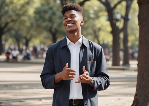 A person wearing a black t-shirt and gloves is tending to a large barbecue smoker, adjusting pieces of meat. The setting appears to be outdoors with a building visible in the background. The image conveys a sense of focus and culinary activity.
