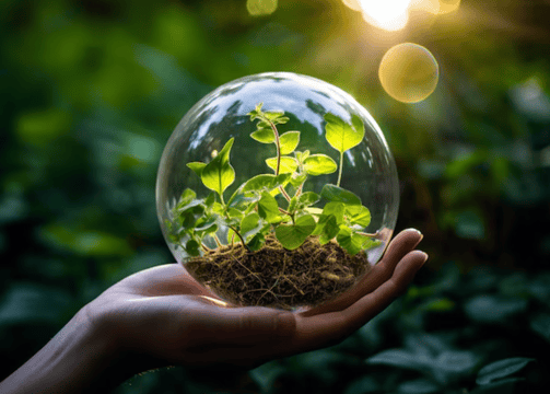 Holding nature in a bubble.