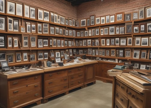 A collection of various decorative mirrors arranged on a white wall in different shapes and sizes. The mirrors have ornate or simple frames with a mix of metallic, wooden, and textured finishes. Natural light enters from the left, adding a soft illumination to the arrangement.