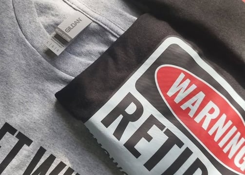 Folded  DTF printed t-shirts