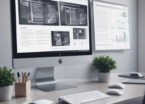 a computer monitor screen showing a desktop computer monitor and a desktop computer