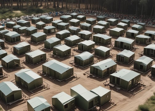 a temporary military camp