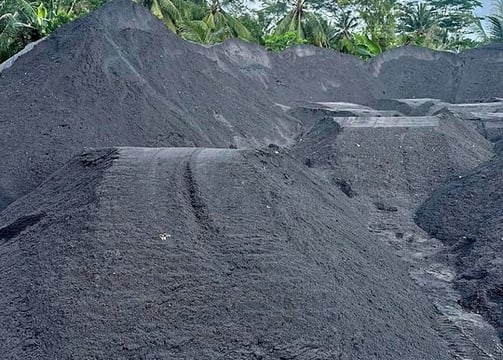 river sand pile