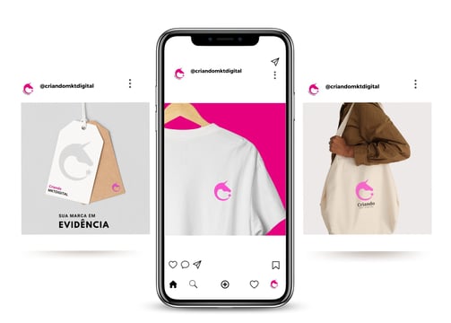 Smartphone demonstrando postagens na rede social instragram
