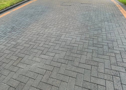 exterior cleaning services Fife - clean grey bricked driveway