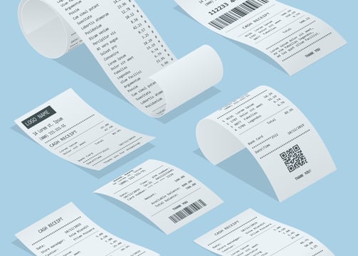 a set of thermal receipt paper