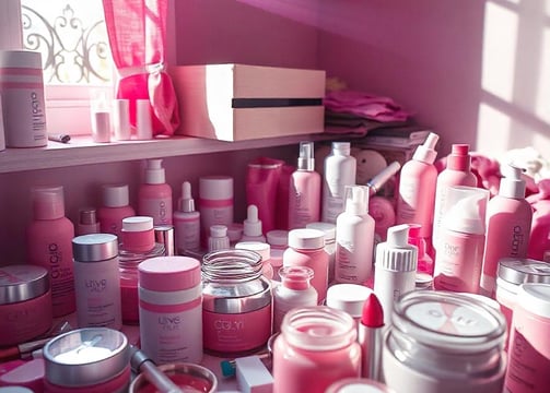 cluttering of skincare products