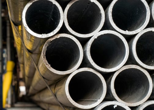 a stack of pipes