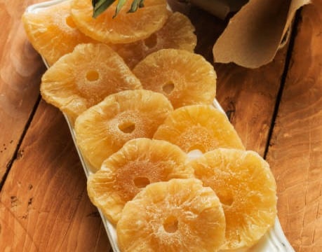 Sun dried fruits including pineapple and jackfruit from Africa