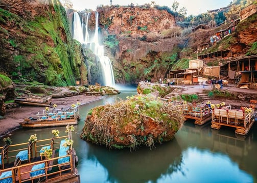 cascades Maroc, cascades d'Ouzoud, montagnes de l'Atlas Maroc, randonnée montagnes Atlas, tours nature Maroc, villages berbèr