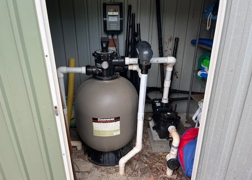 new sand filter and pump installation