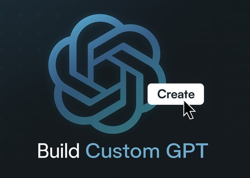 OpenAI logo with the text “Build Custom GPT” and a “Create” button, representing custom GPT chatbot development.