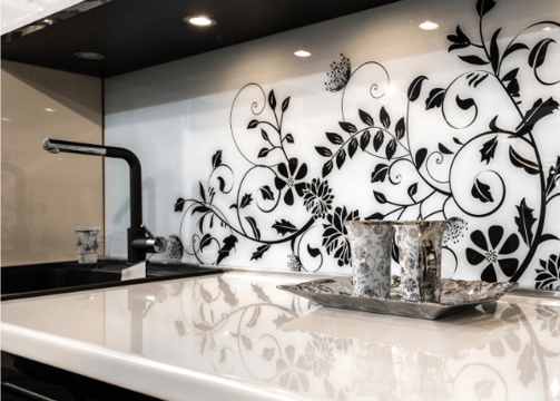 Patterned Glass Splashback