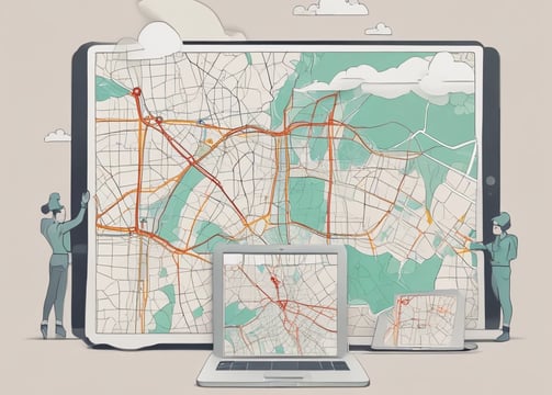 A large map is filled with colorful push pins, particularly concentrated in the region of the United States and Canada. The map details geographical areas, continental outlines, and place names, with pins marking specific locations.