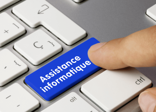 Bouton assistance informatique