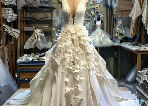 a mannequine of a wedding dress