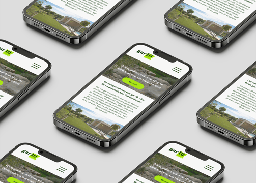 Mockup der Website gar10 auf einem iPhone