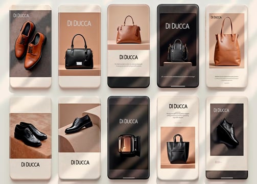 Apresentação visual da identidade de marca Di Ducca, com fotografias de produtos e direção de arte