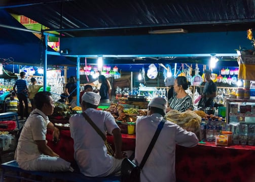 bali food tour: locals night market