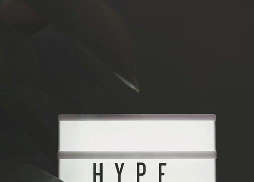 a lightbox with the word hype on it