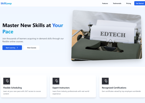 a type of website design for edtech
