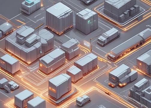 A grey processor chip with the letters 'AI' prominently displayed in blue, set against a subtle background with faint outlines of a map.