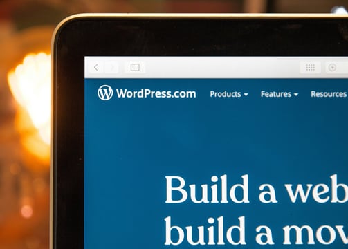 Screenshot of a WordPress website homepage featuring a header with the site logo, a navigation menu,