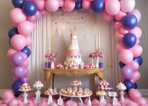 a birthday party with balloons and balloons