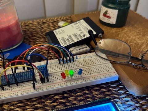 LED temperature gauge using Raspberry Pi and Python code