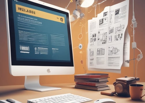 A 3D illustration featuring a web browser interface with the word SEO, various charts and graphs, a pie chart, and a rocket launching from the top of the window. The background is dark with scattered white dots, resembling a starry sky.