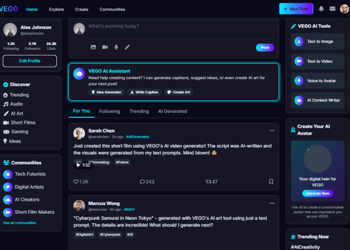 a social media app vego developed by Team Enneahive