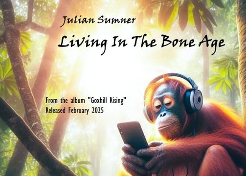 Living In THe Bone Age single record by Julian Sumner artwork
