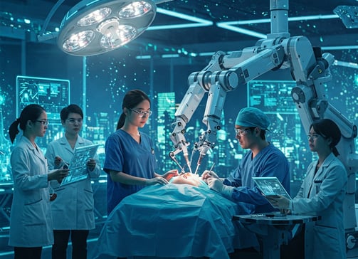 imagen donde muestra el convivio entre humanos y robots