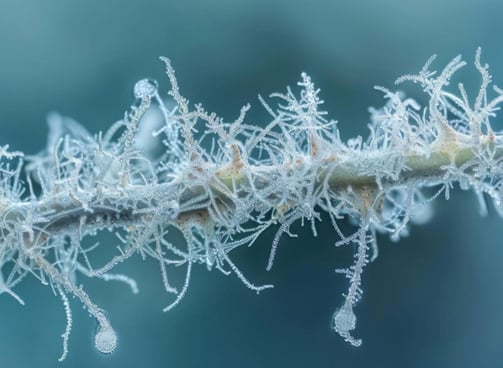 Hyphae are thin, branching filaments that make up the mycelium. 