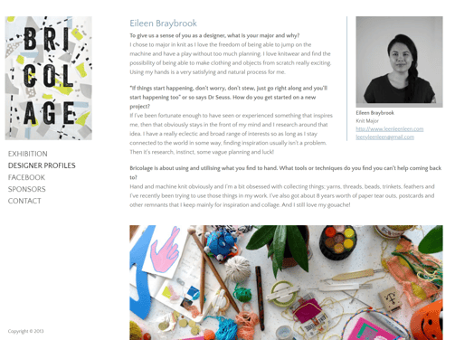 Designer Profile - Bricolage