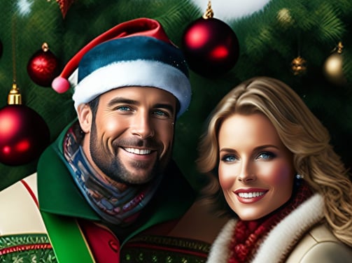 couple heureux pendant les fêtes de noel