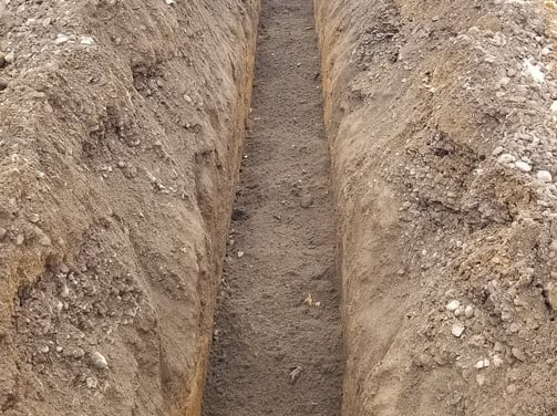 trench for underground utilities