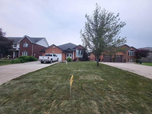 house with fresh sod