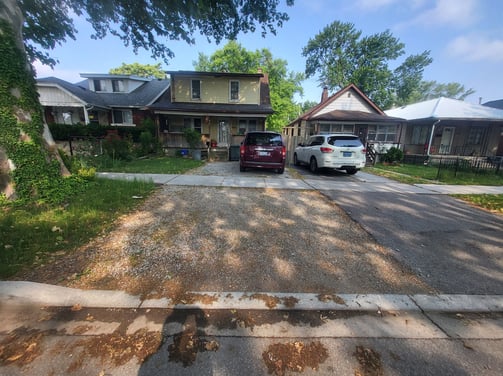 older gravel driveway