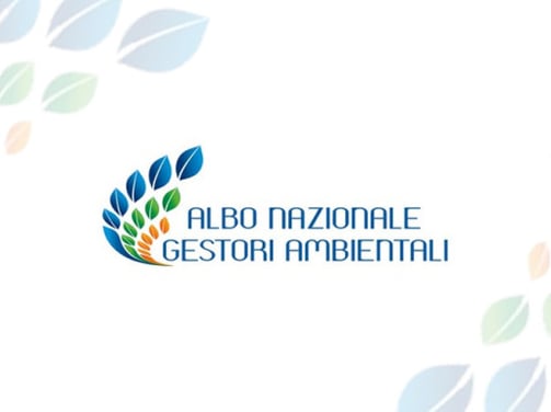 Logo ufficiale dell'Albo Nazionale Gestori Ambientali con foglie colorate in blu, verde e arancione