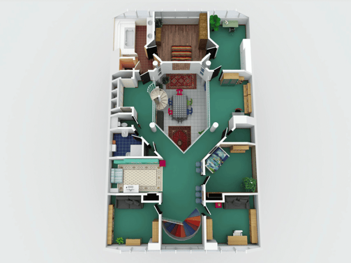 PLUS 3D floor plan with realistic materials and furniture