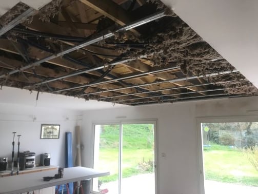Retrait du plafond abimé