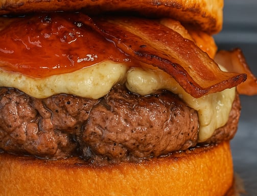 Sweet Chilli - Burguer com gorgonzola e geléia de pimenta.